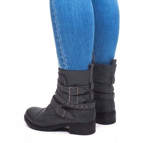 Bottes Chaudes Avec Une Boucle M172 Gris 1