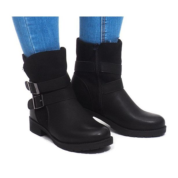 Bottes Chaudes Avec Boucle B0-178 Noir le noir 2