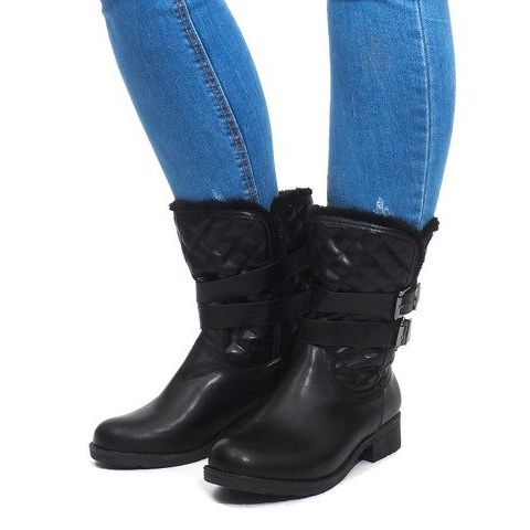 Bottes Chaudes Avec Boucle 5673-1 Noir le noir 1