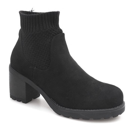 Bottes Chaudes Sur Un Talon Chaussette D2130 Noir le noir 2