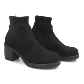 Bottes Chaudes Sur Un Talon Chaussette D2130 Noir le noir 3