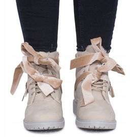 Bottes extravagantes chaudes TL0129-4 Beige 1