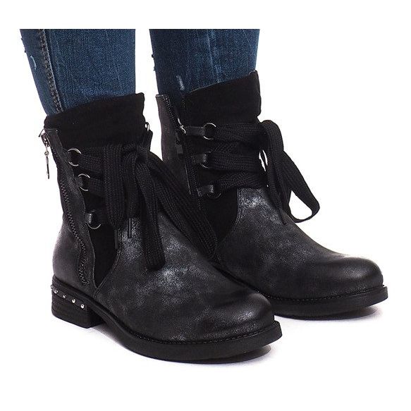 Bottes chaudes et usées S113 Noir le noir 2