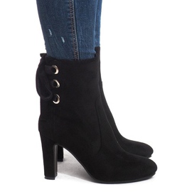 Bottines en daim à talon 16091-11 Noir le noir 3