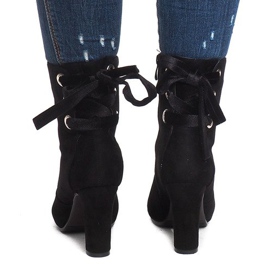 Bottines en daim à talon 16091-11 Noir le noir 4
