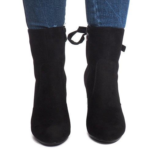 Bottines en daim à talon 16091-11 Noir le noir 1