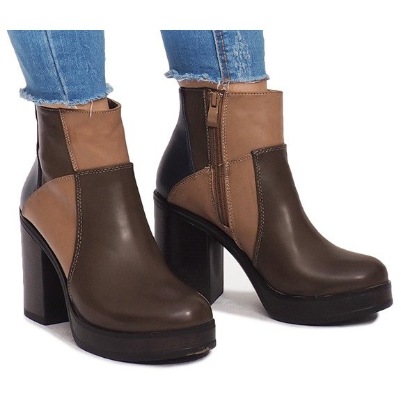 Boots Sur Talon Avec Elastique YBS280 Kaki multicolore vert 2