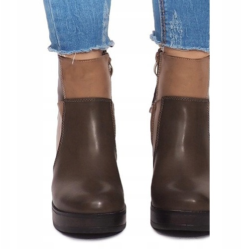 Boots Sur Talon Avec Elastique YBS280 Kaki multicolore vert 1