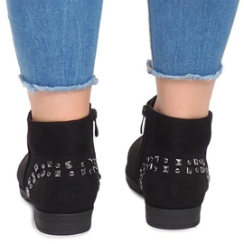 Bottines En Daim Avec Clous 30696 Noir 2