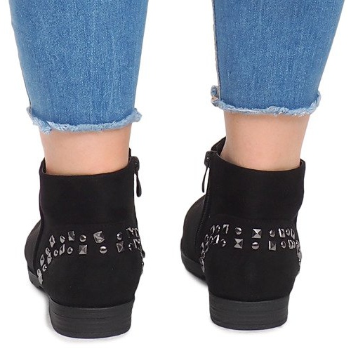 Bottines En Daim Avec Clous 30696 Noir le noir 2