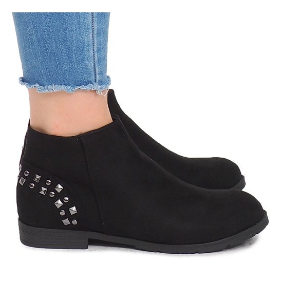 Bottines En Daim Avec Clous 30696 Noir 1