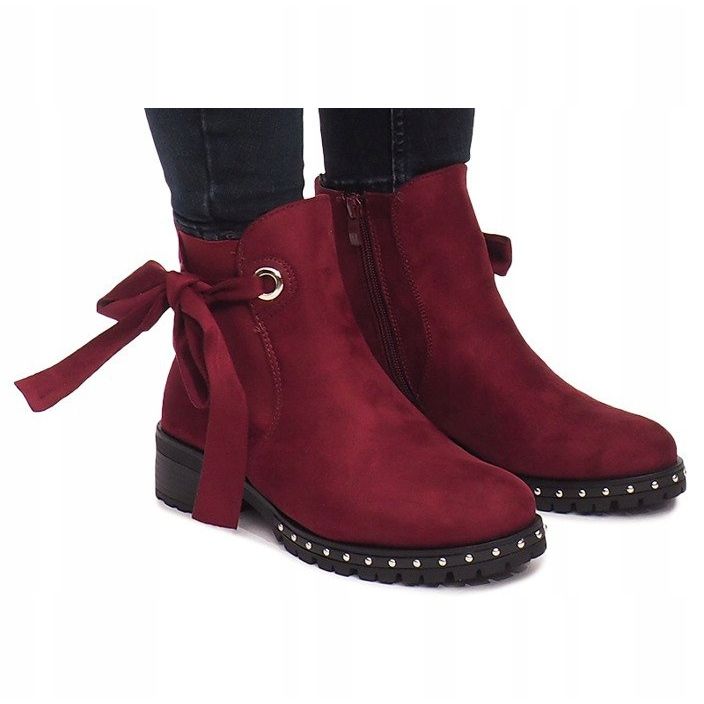 Boots Daim DR1798-64 Bordeaux rouge 2