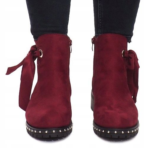 Boots Daim DR1798-64 Bordeaux rouge 1