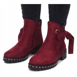 Boots Daim DR1798-64 Bordeaux rouge 5