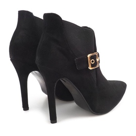 Bottines À Talons Hauts En Daim PK097 Noir le noir 6