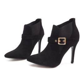 Bottines À Talons Hauts En Daim PK097 Noir le noir 2