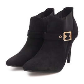 Bottines À Talons Hauts En Daim PK097 Noir le noir 3