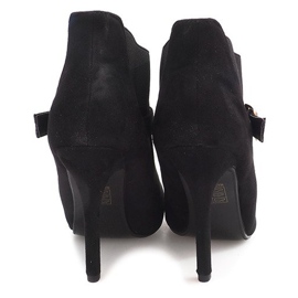 Bottines À Talons Hauts En Daim PK097 Noir le noir 5