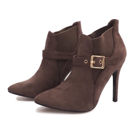 Bottines À Talons Hauts En Daim PK097 Kaki multicolore vert 2