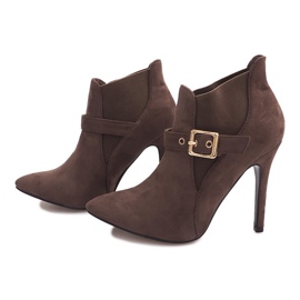 Bottines À Talons Hauts En Daim PK097 Kaki multicolore vert 3