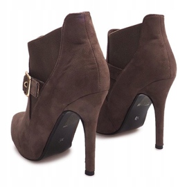 Bottines À Talons Hauts En Daim PK097 Kaki multicolore vert 4