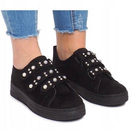 Baskets Avec Velcro Perles 16-581 Noir le noir 2