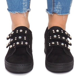 Baskets Avec Velcro Perles 16-581 Noir le noir 1
