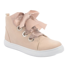 Bottes et nœuds en daim TL0147 Beige 1