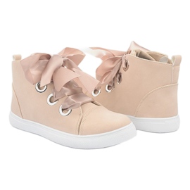 Bottes et nœuds en daim TL0147 Beige 4