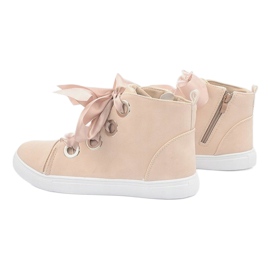 Bottes et nœuds en daim TL0147 Beige 5