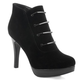 Bottes sur un talon haut J0082-1 ​​​​Black Zipper le noir 1