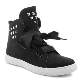 Bottines et Nœuds en Daim TL0149-2 Noir le noir 1