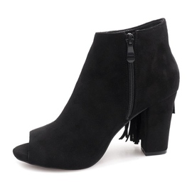 Bottes à bout ouvert sur un poteau 1526-1 Noir le noir 2