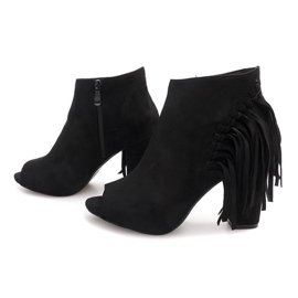 Bottes à bout ouvert sur un poteau 1526-1 Noir le noir 4