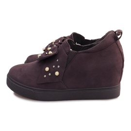 Baskets compensées grises 6186 brun 3