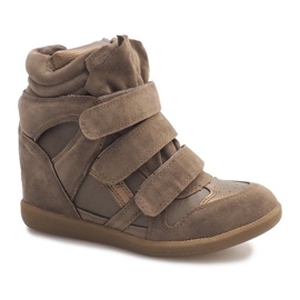 Baskets Compensées R9686 Kaki multicolore vert 1