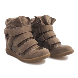 Baskets Compensées R9686 Kaki multicolore vert 2
