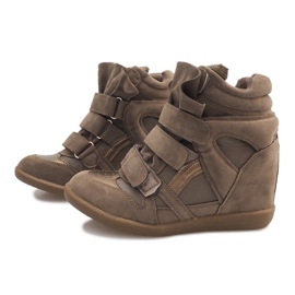 Baskets Compensées R9686 Kaki multicolore vert 3