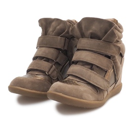 Baskets Compensées R9686 Kaki multicolore vert 4