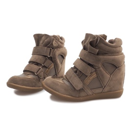 Baskets Compensées R9686 Kaki multicolore vert 5