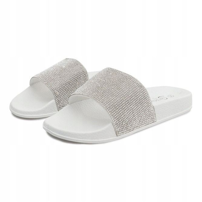 Chaussons Brillants À Paillettes SL-32 Blanc gris 1