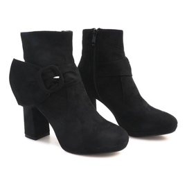 Bottines En Daim Sur Un Poteau Noir LS5006 le noir 3