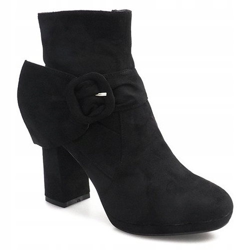 Bottines En Daim Sur Un Poteau Noir LS5006 le noir 2