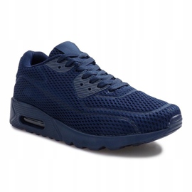 Chaussures de sport en maille bleu marine 1