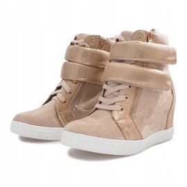 Baskets en daim beige avec velcro Amelia 2