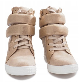 Baskets en daim beige avec velcro Amelia 3
