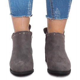 Bottes En Daim Avec Fermeture Éclair LL230 Gris 1