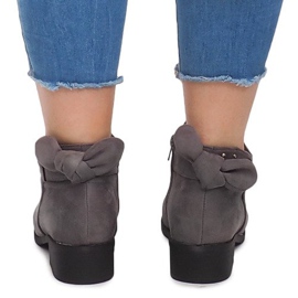 Bottes En Daim Avec Fermeture Éclair LL230 Gris 4