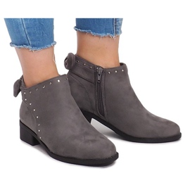 Bottes En Daim Avec Fermeture Éclair LL230 Gris 3