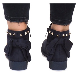 Bottines en daim à fermeture éclair LL-168 Bleu marine 3